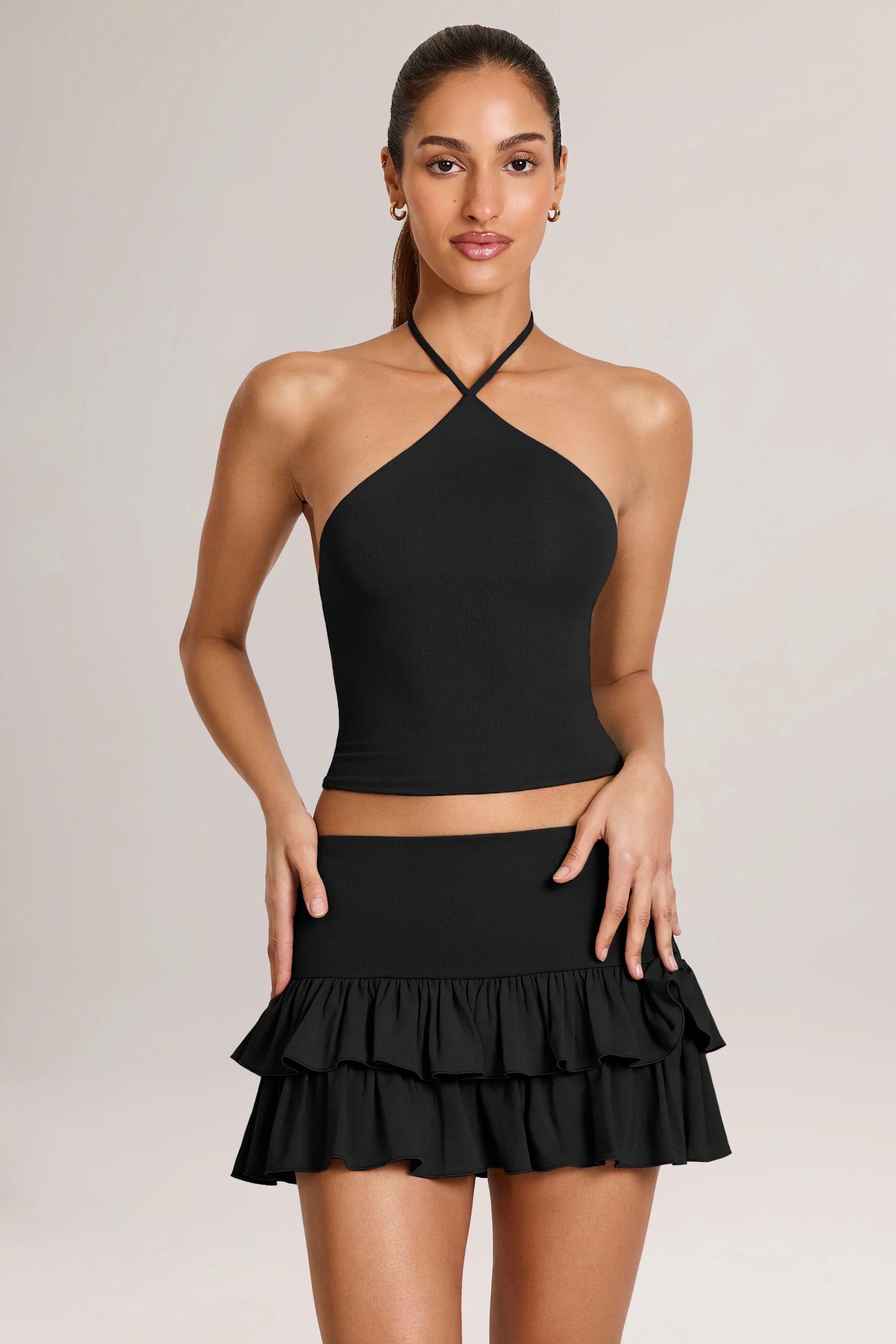 Modal Halterneck Top in Black - Image 6