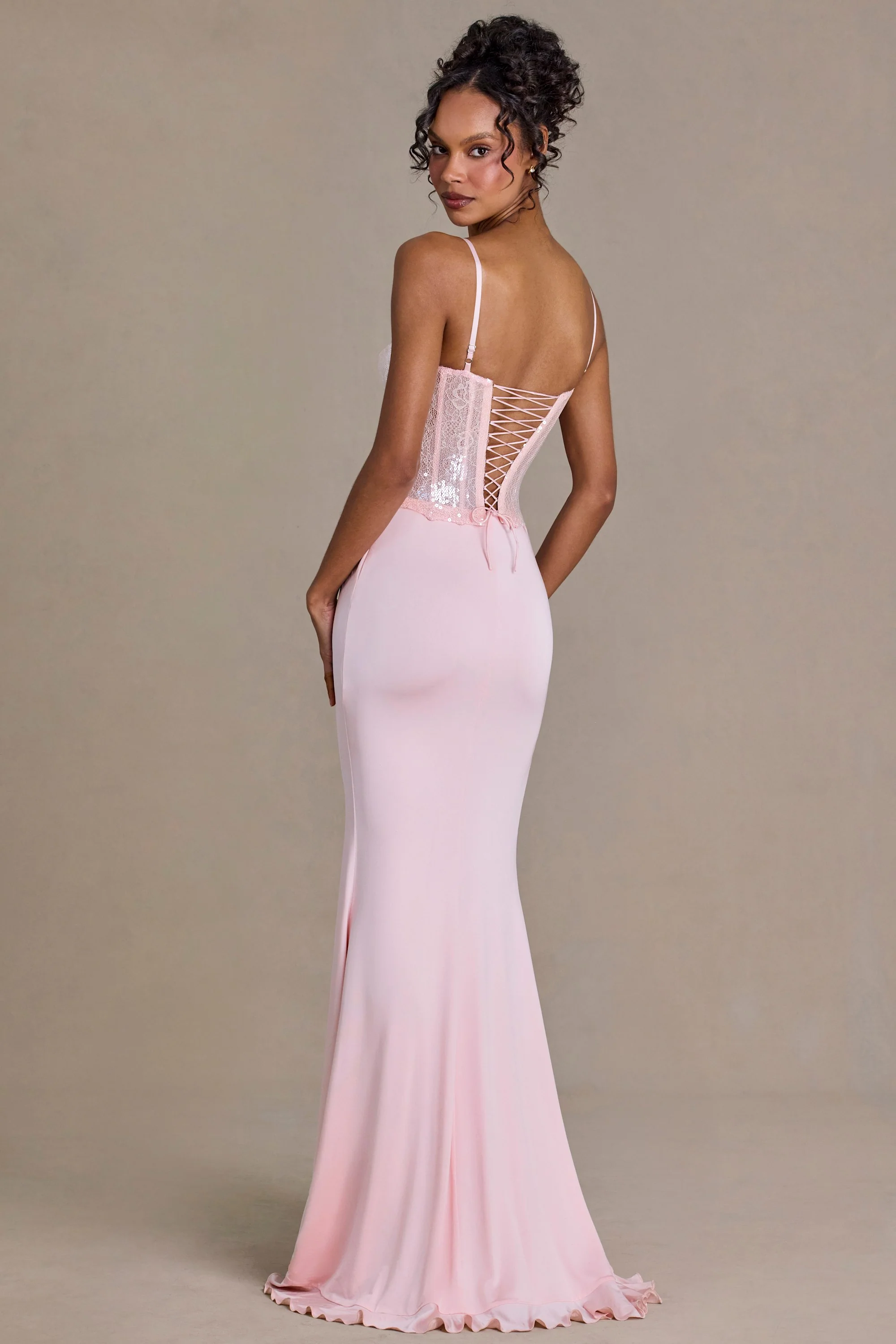 Embellished Lace Corset Gown in Blossom - Image 2