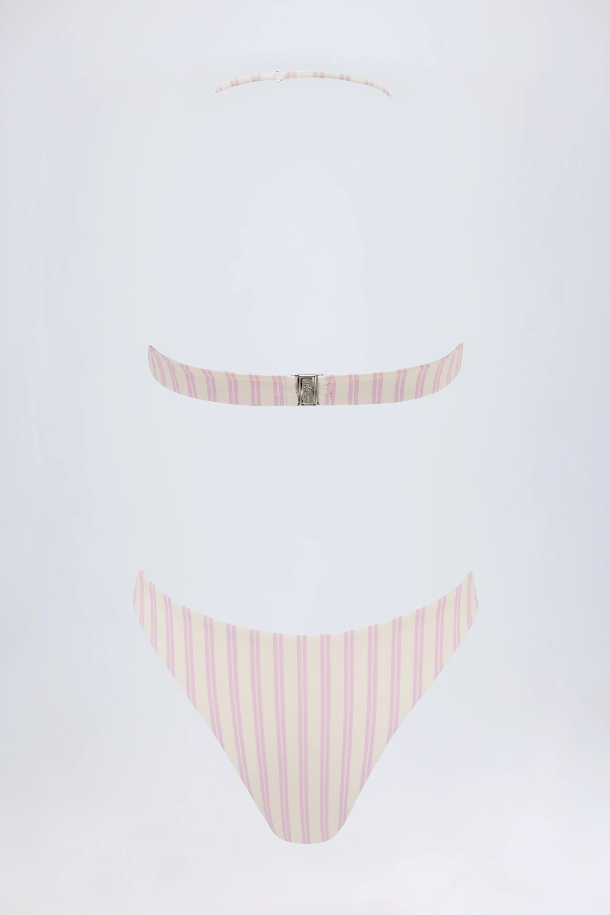 Cut-Out Halterneck Swimsuit in Mauve - Image 4