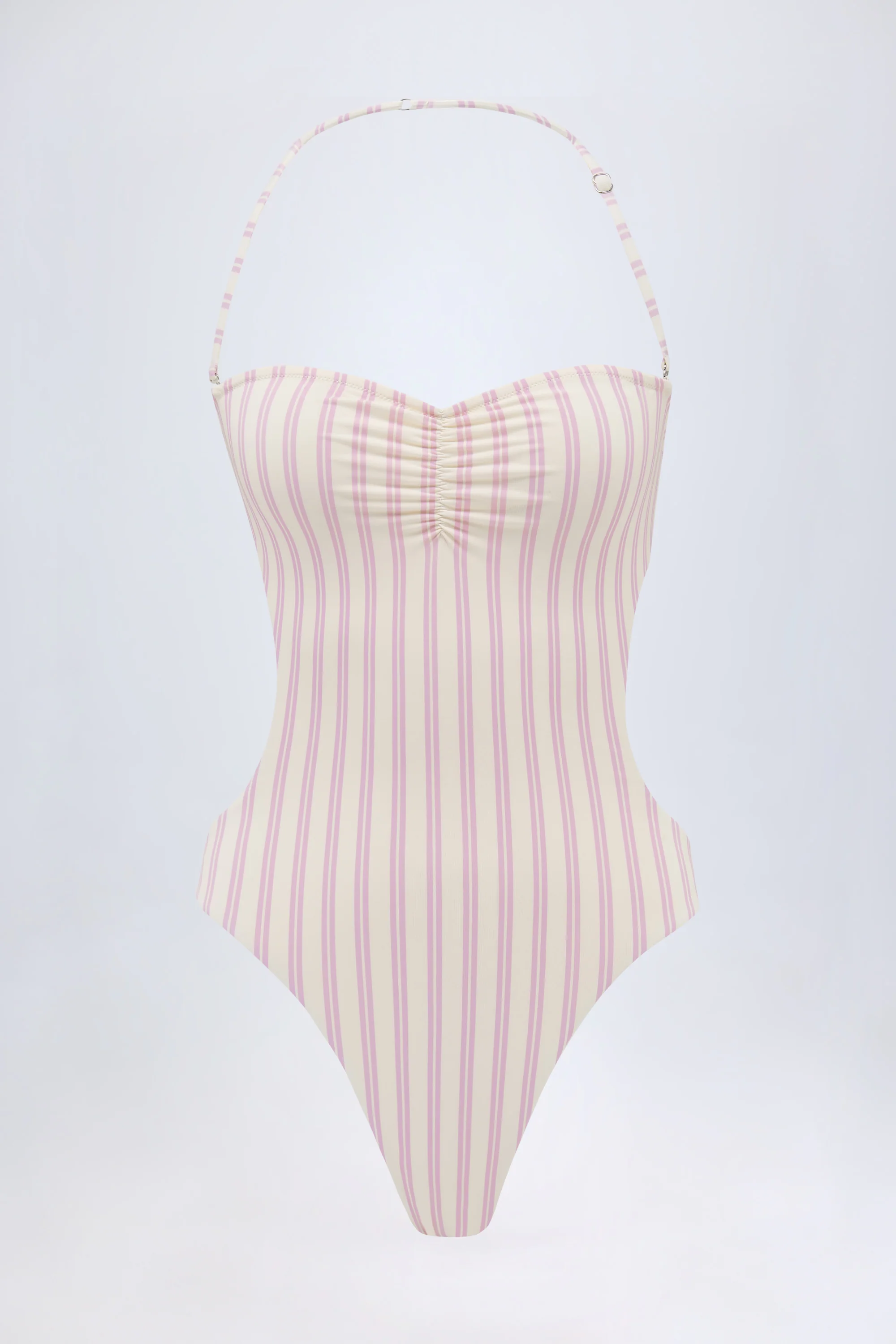 Cut-Out Halterneck Swimsuit in Mauve - Image 7