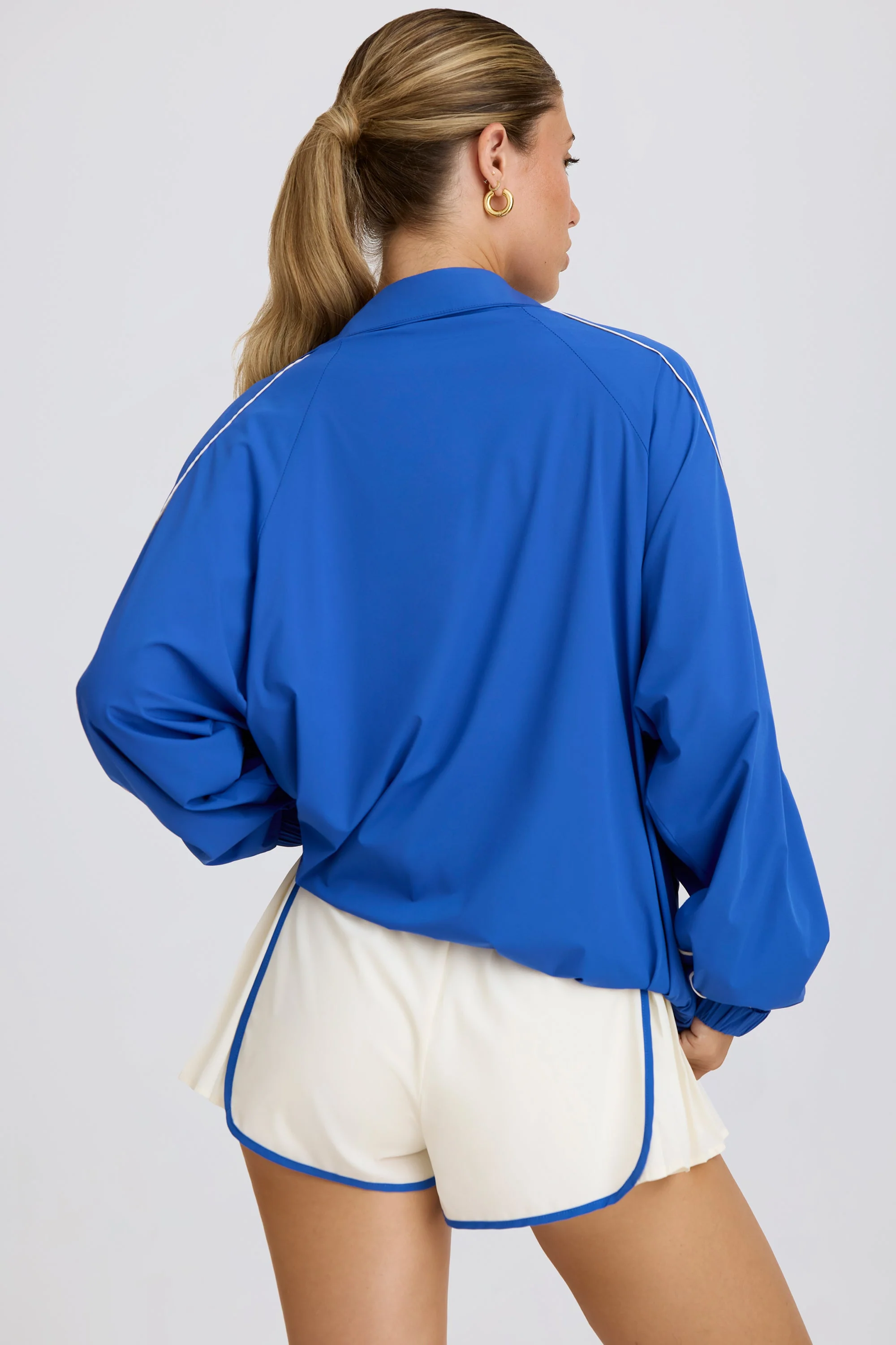 Oversized Track Jacket in Cobalt - Image 2