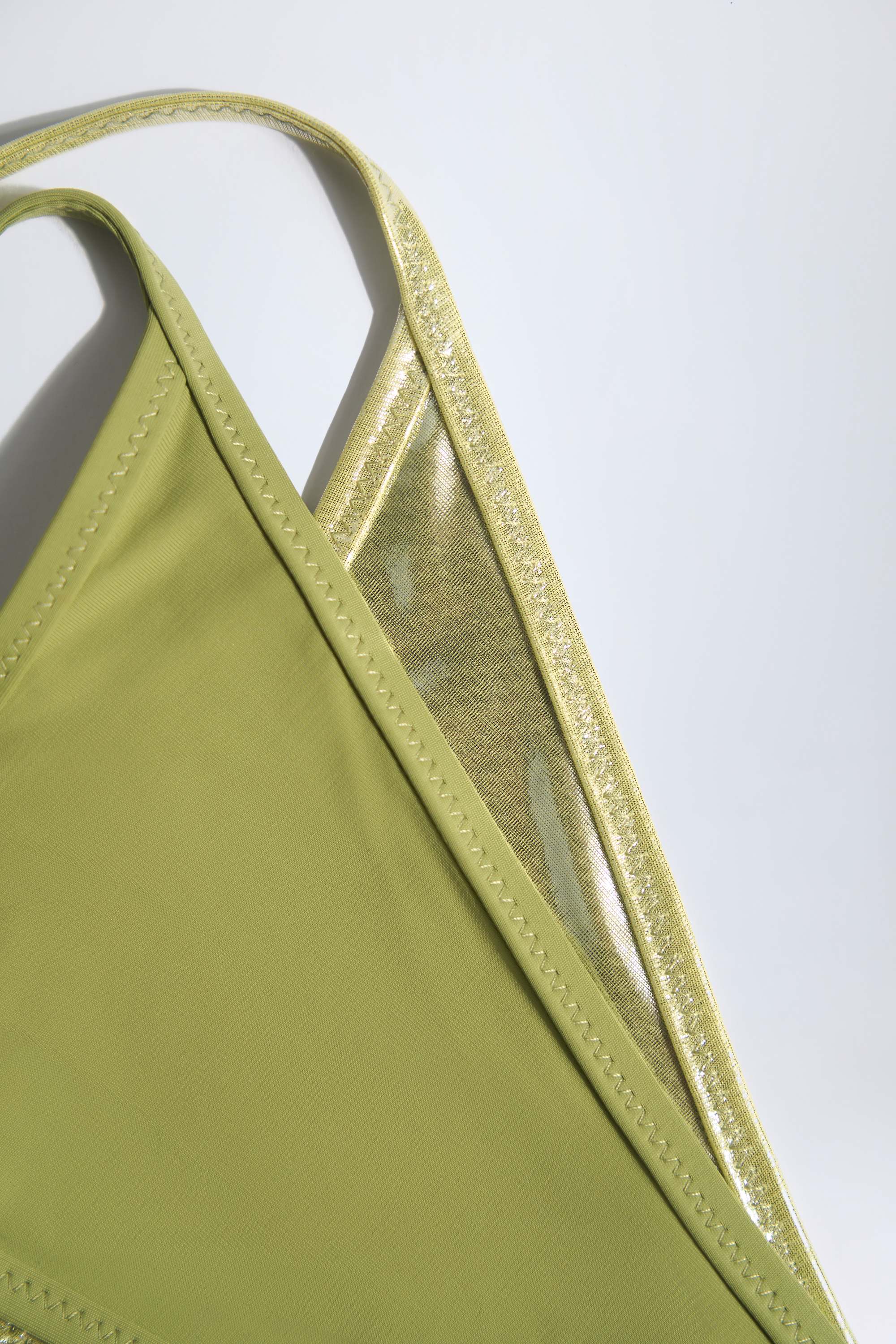 Metallic Layered Thong Bikini Bottoms in Green - Image 6