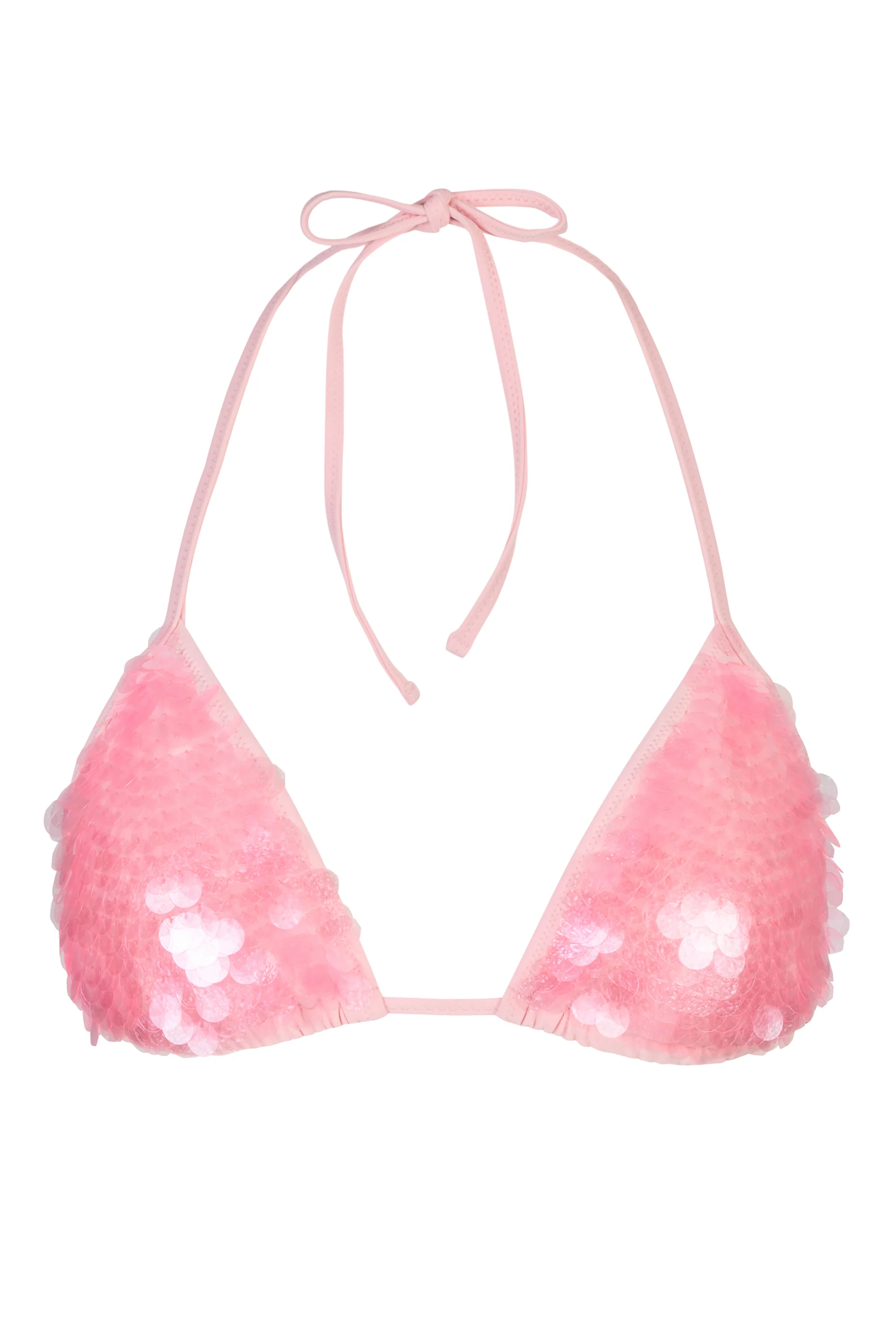 Triangle Bikini Top in Baby Pink - Image 3