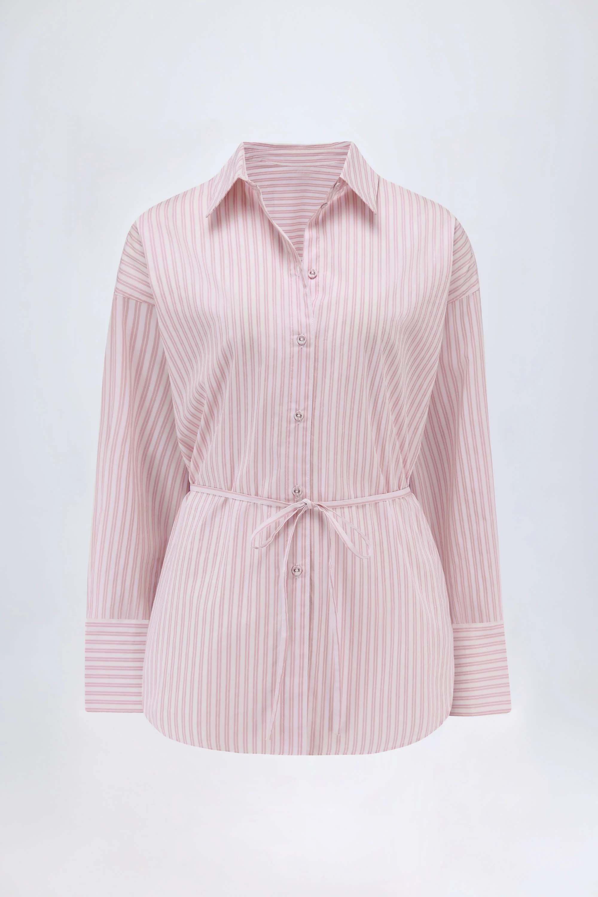 Oversized Shirt in Pink Stripe - Image 2