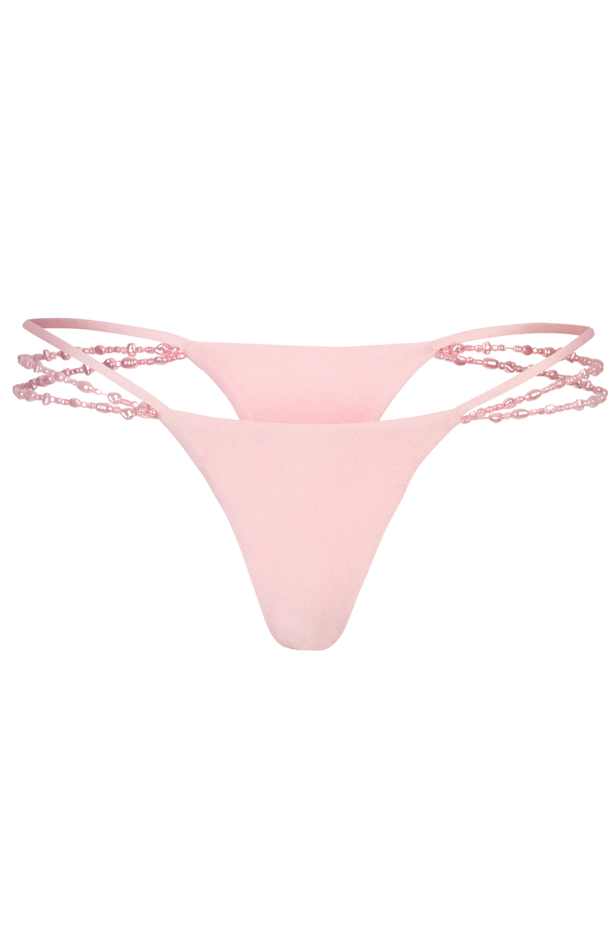 Multi-Strap Cheeky Bikini Bottoms  in Baby Pink - Image 3