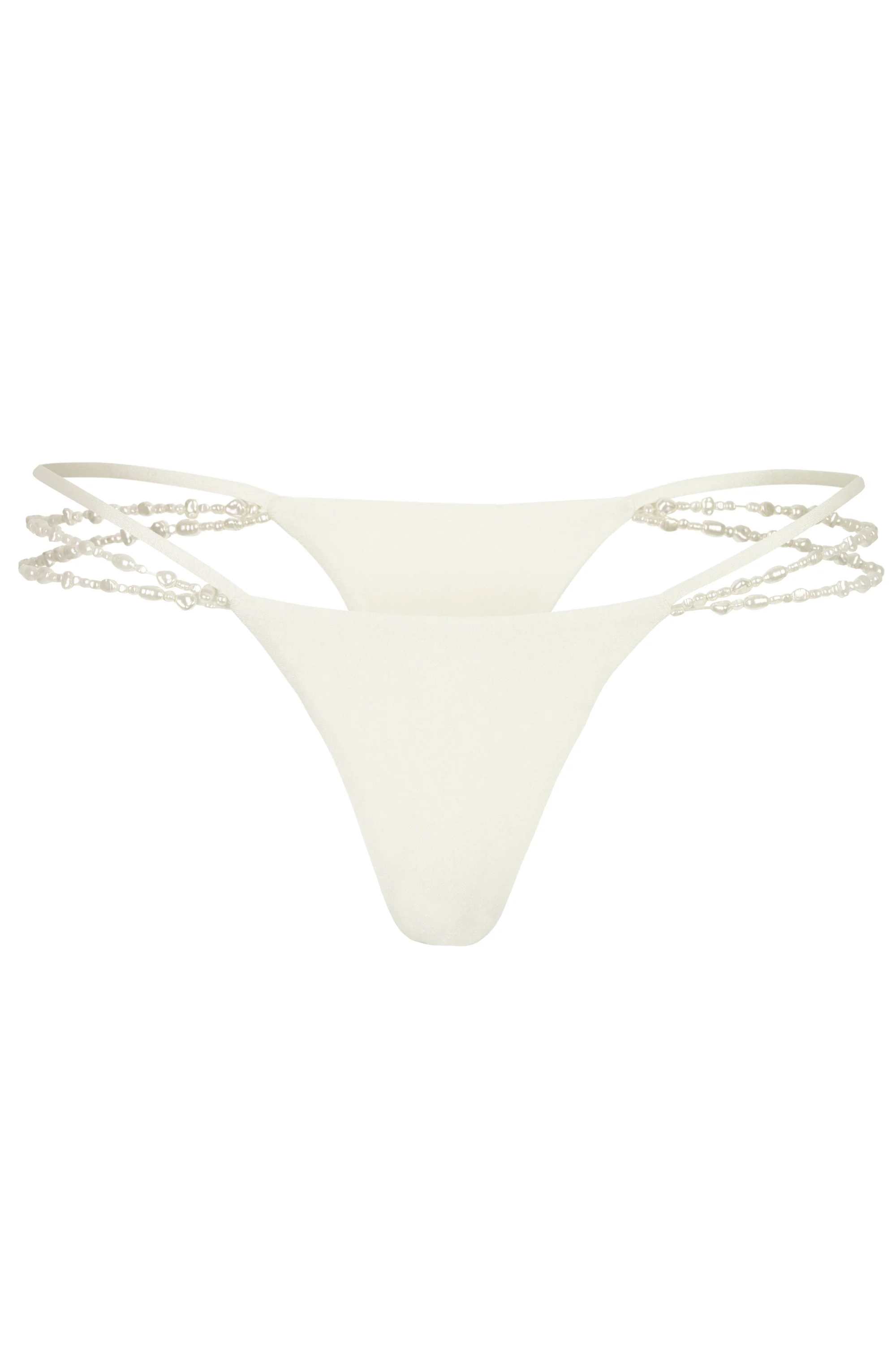 Multi-Strap Cheeky Bikini Bottoms in Pearl - Image 5