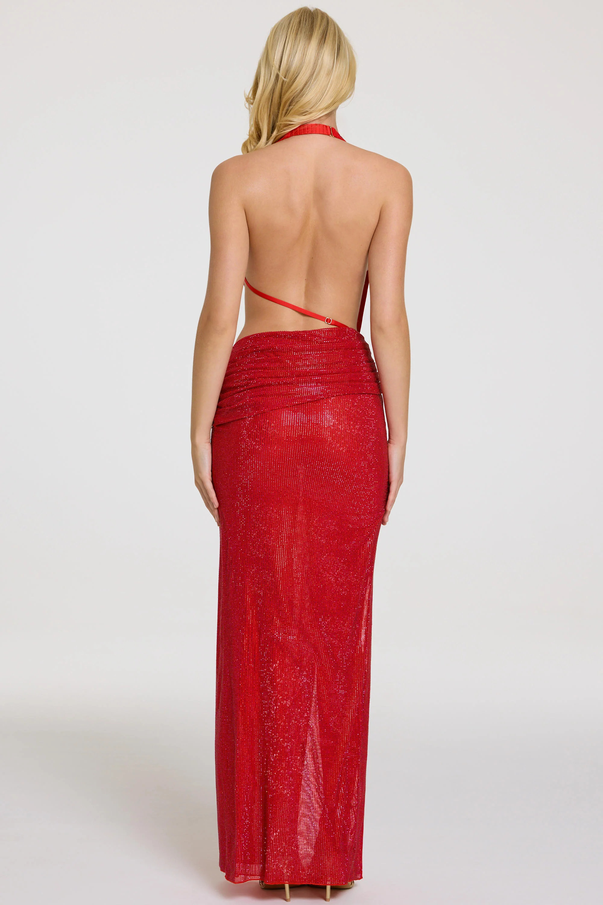Embellished Maxi Dress in Red - Image 5