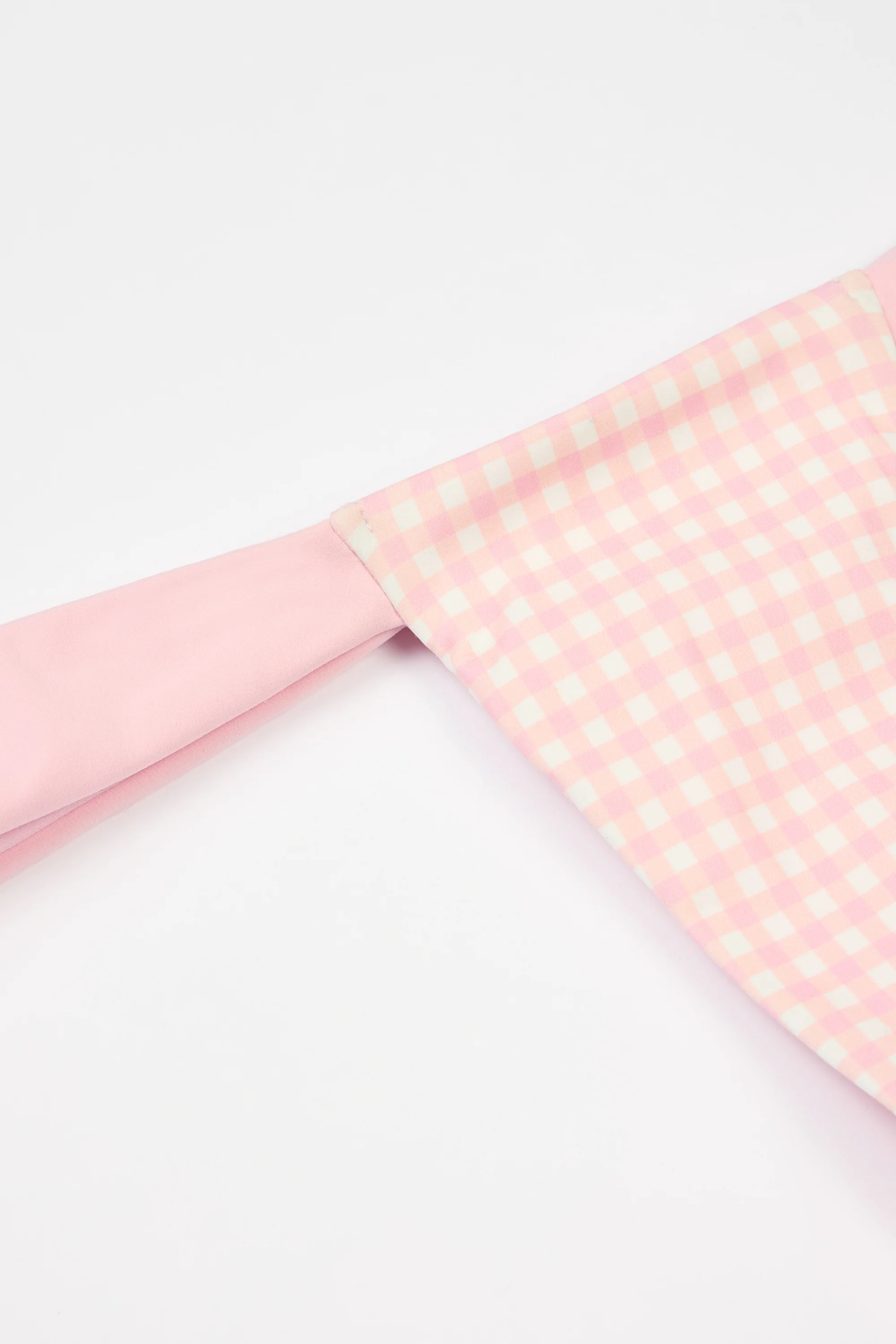 Thong Bikini Bottoms in Pink Gingham Print - Image 5