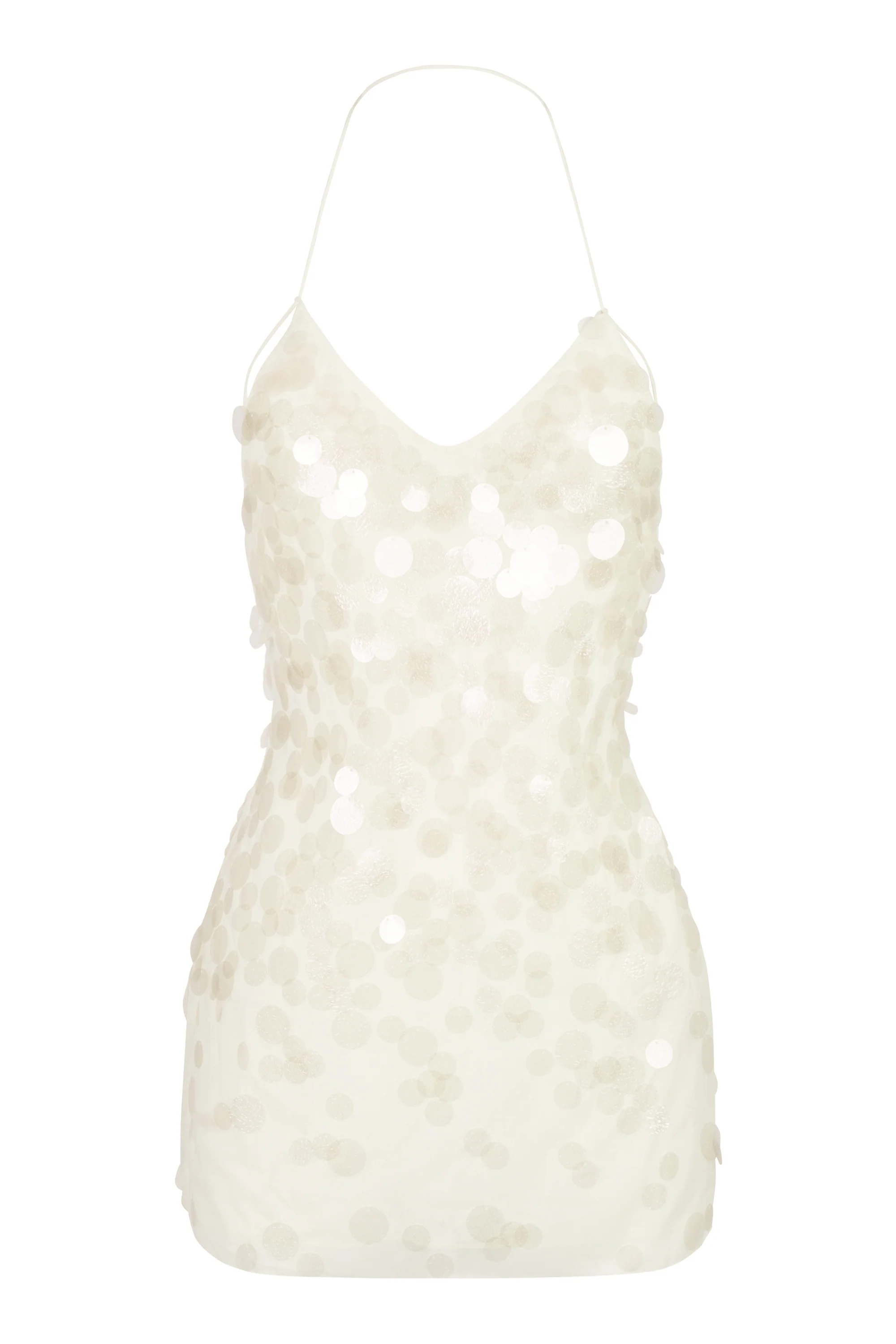 Embellished Mini Dress in Pearl - Image 5