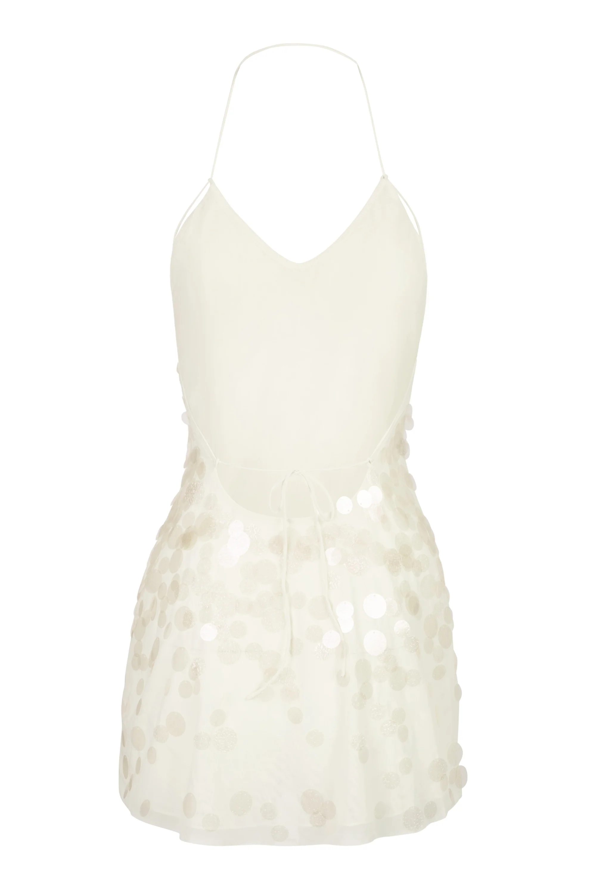 Embellished Mini Dress in Pearl - Image 6