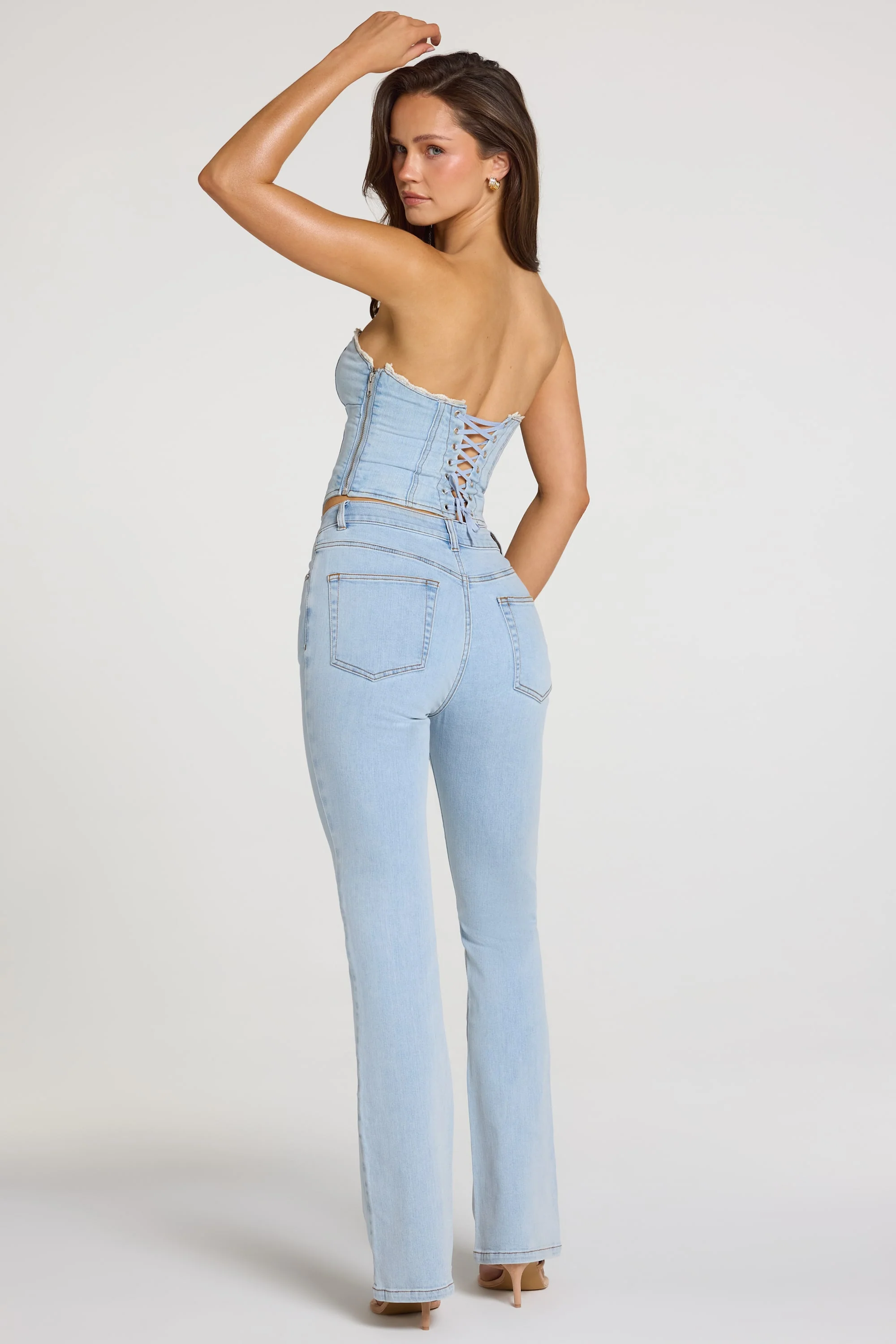 Mid-Rise Bootcut Jeans in Light Denim - Image 2