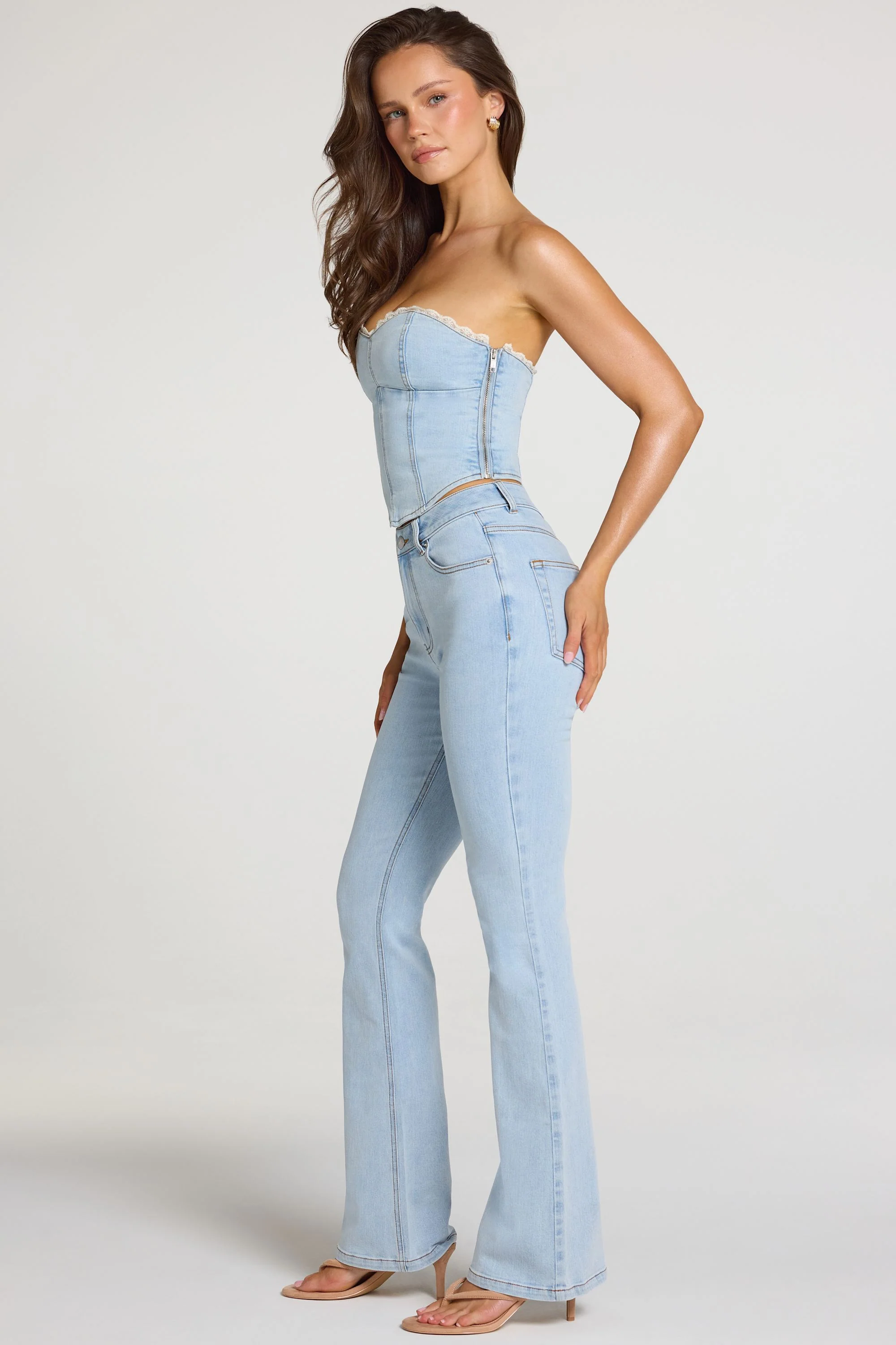 Mid-Rise Bootcut Jeans in Light Denim - Image 3