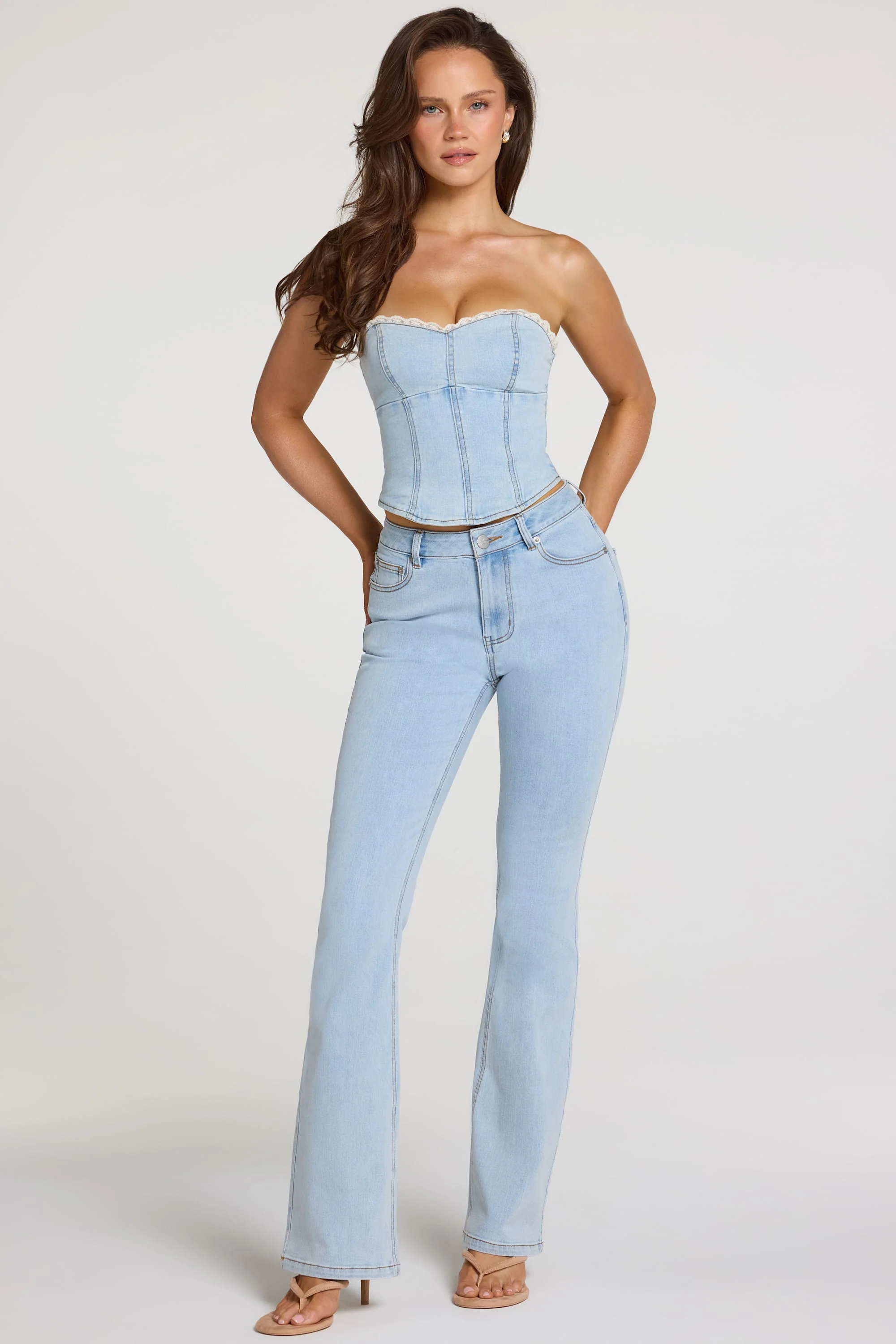 Mid-Rise Bootcut Jeans in Light Denim - Image 4