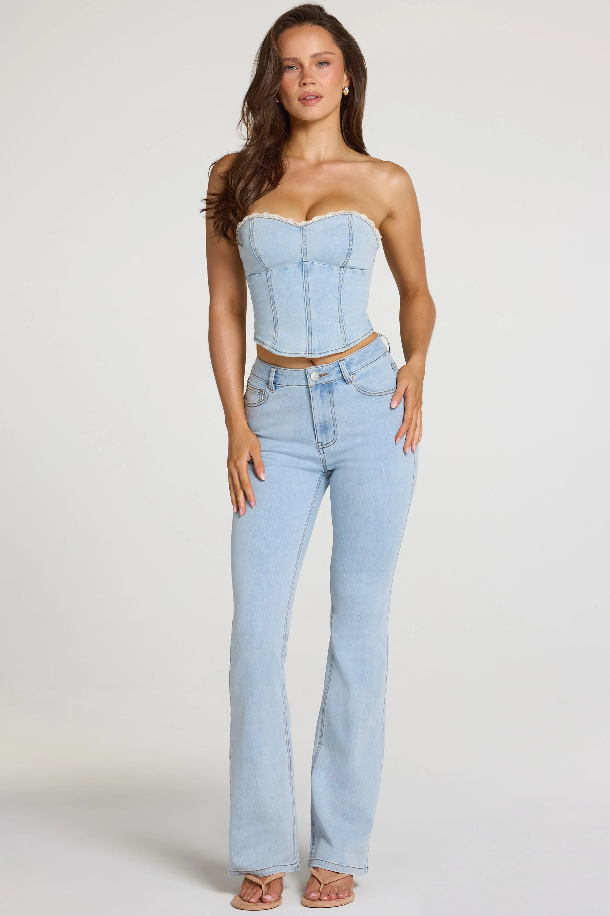 Mid-Rise Bootcut Jeans in Light Denim - Image 7