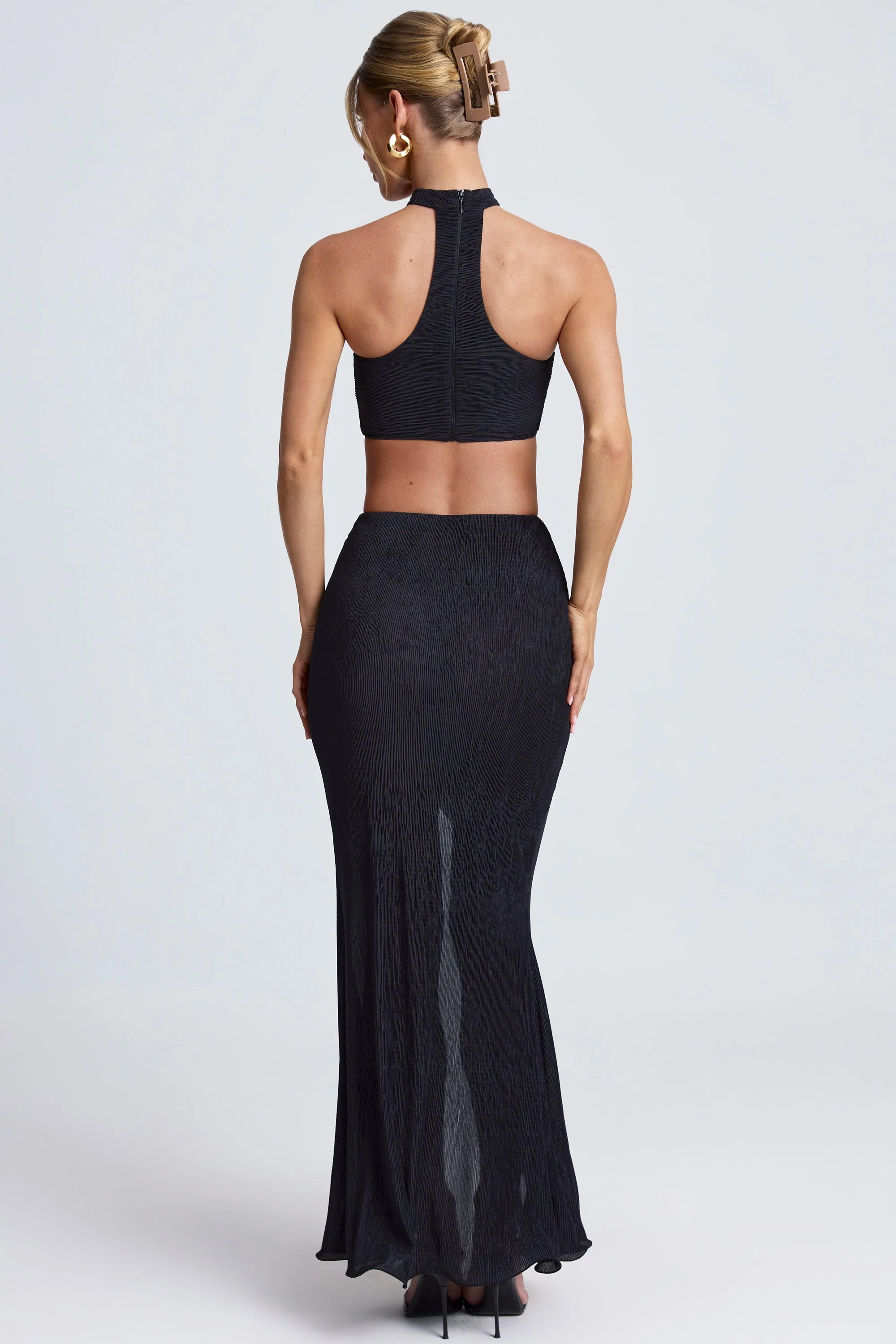 Ruffle-Trim Maxi Skirt in Black - Image 2