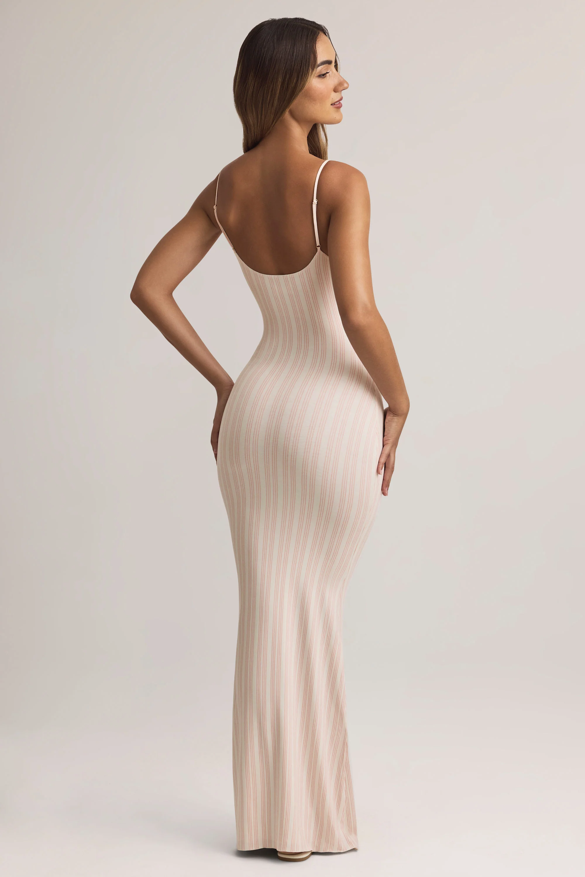 Modal Scoop-Neck Strappy Maxi Dress in Stripe Print - Image 2