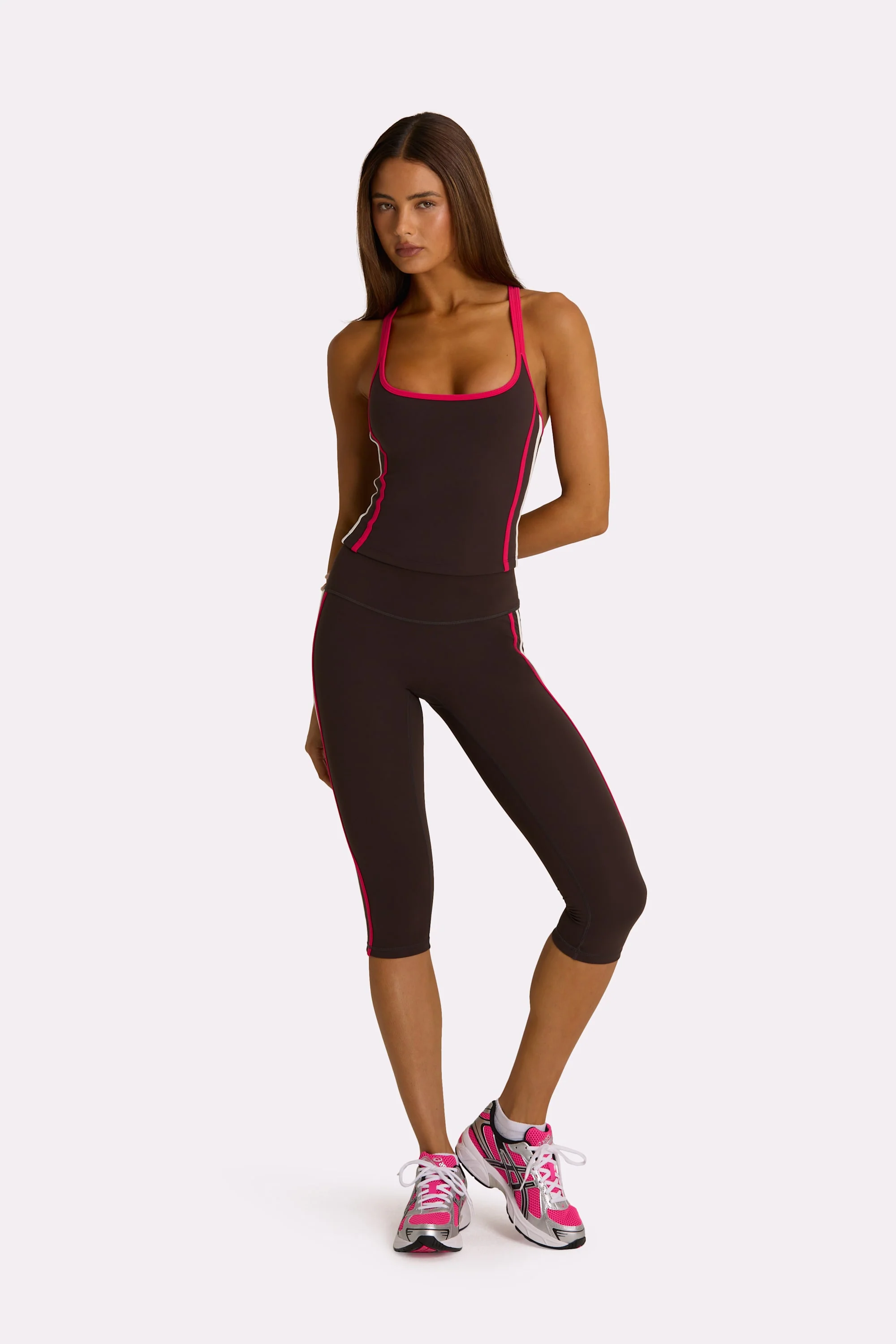 Soft Active Capri Leggings in Truffle - Image 4