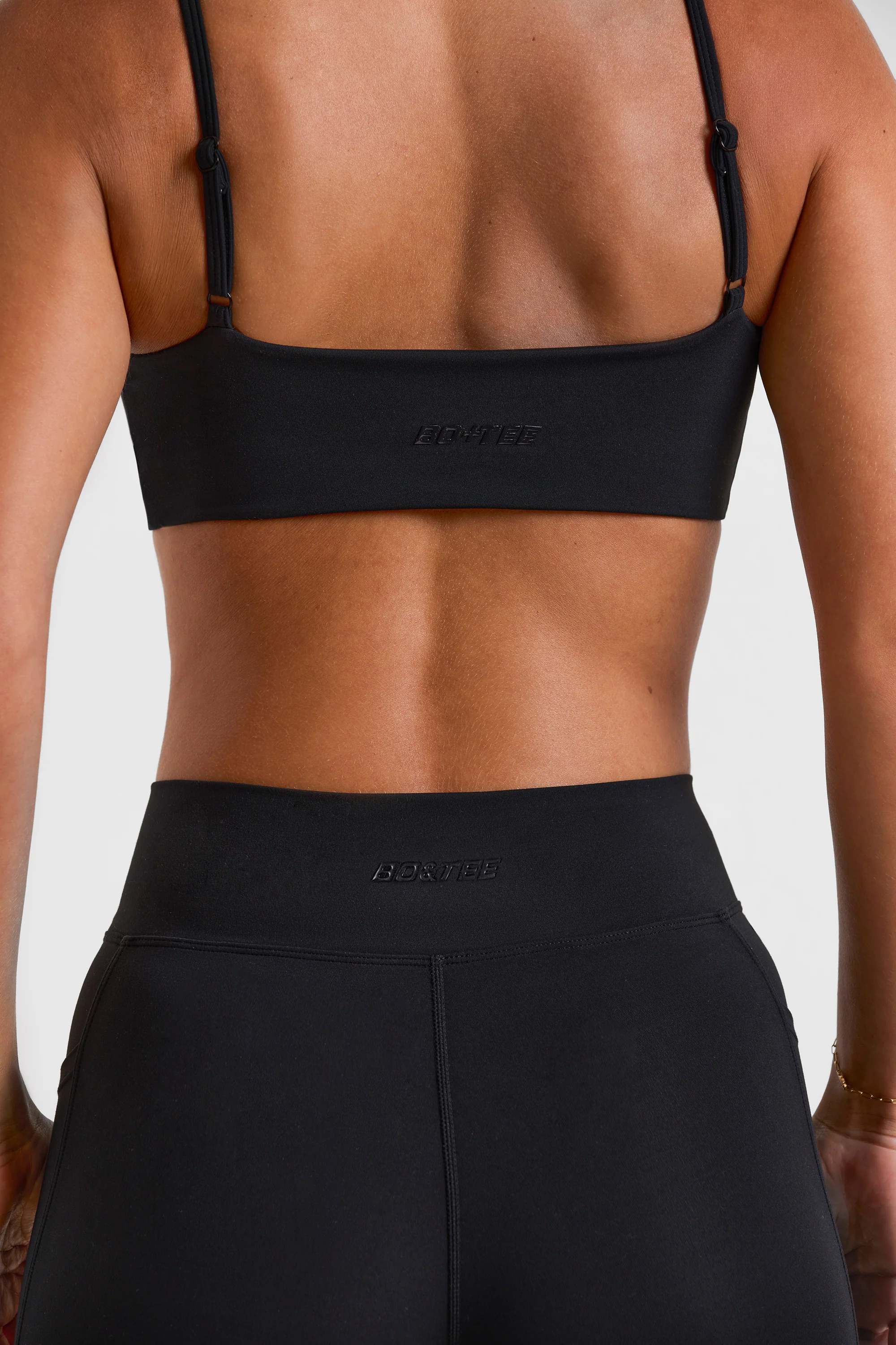 Soft Active V-Waist Flared Leggings in Black - Image 4
