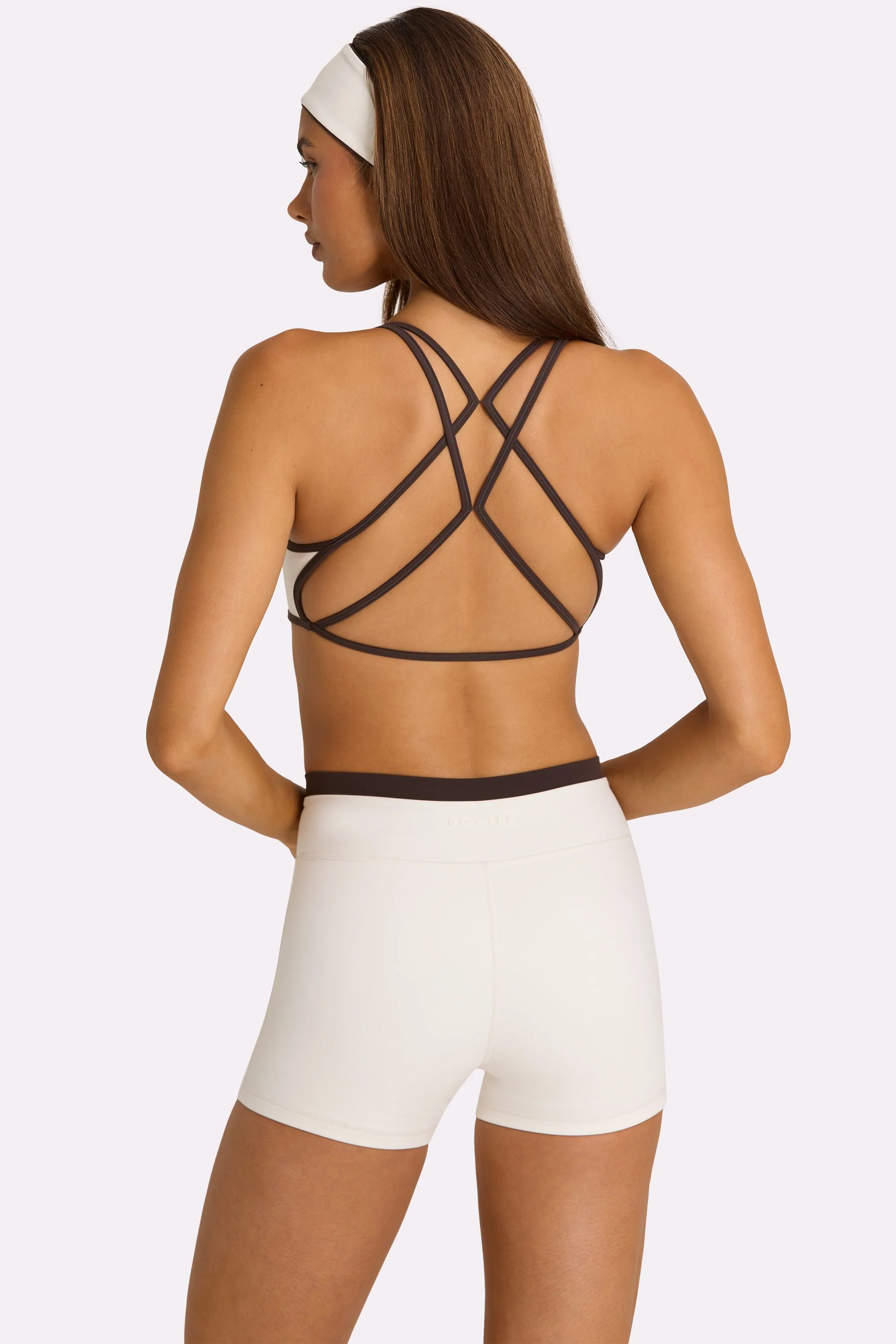 Soft Active Wrap Waist Shorts in Coconut - Image 4
