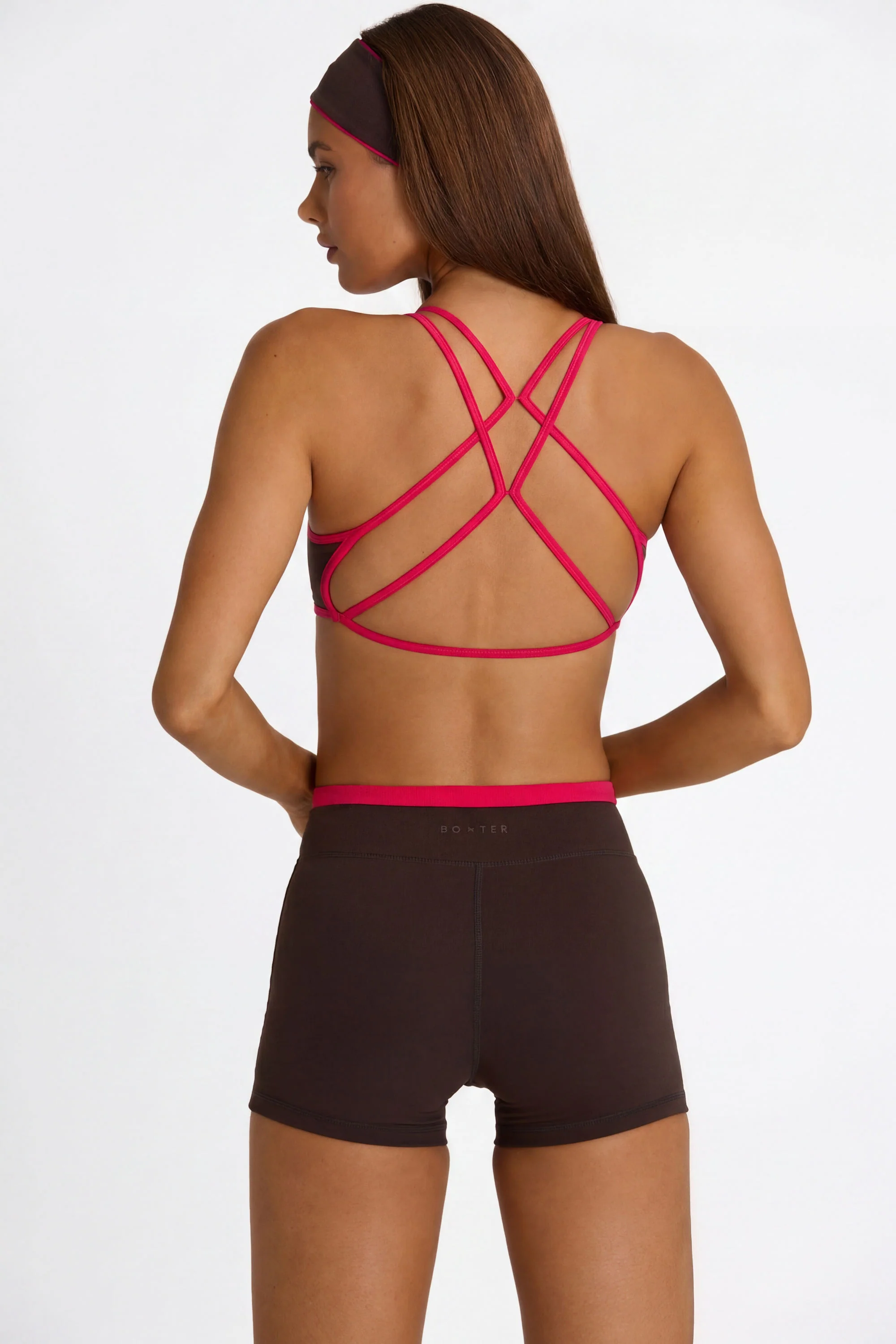 Soft Active Wrap Waist Shorts in Truffle - Image 2