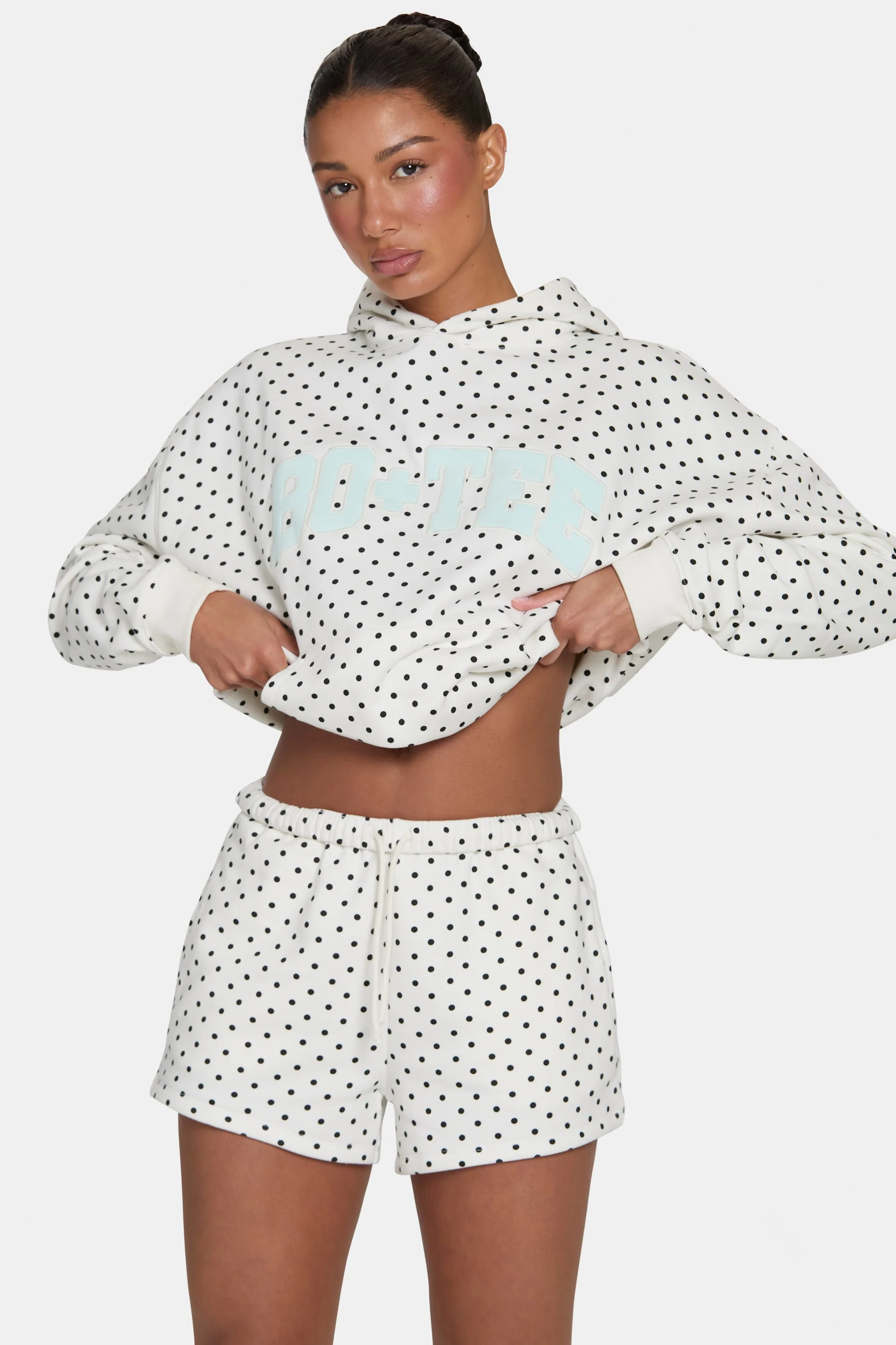 Sweat Shorts in Coconut Polka Dot - Image 5