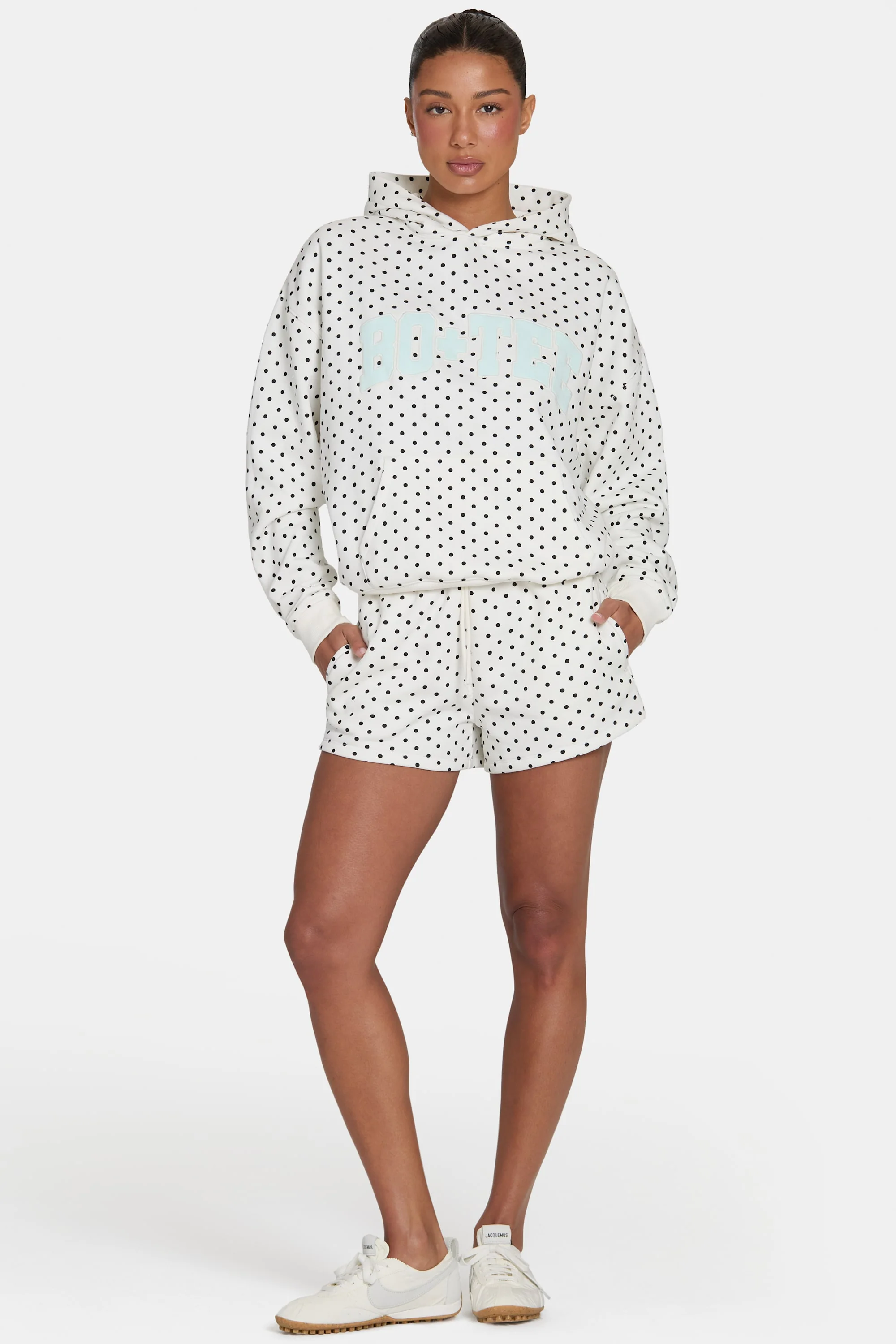 Sweat Shorts in Coconut Polka Dot - Image 6