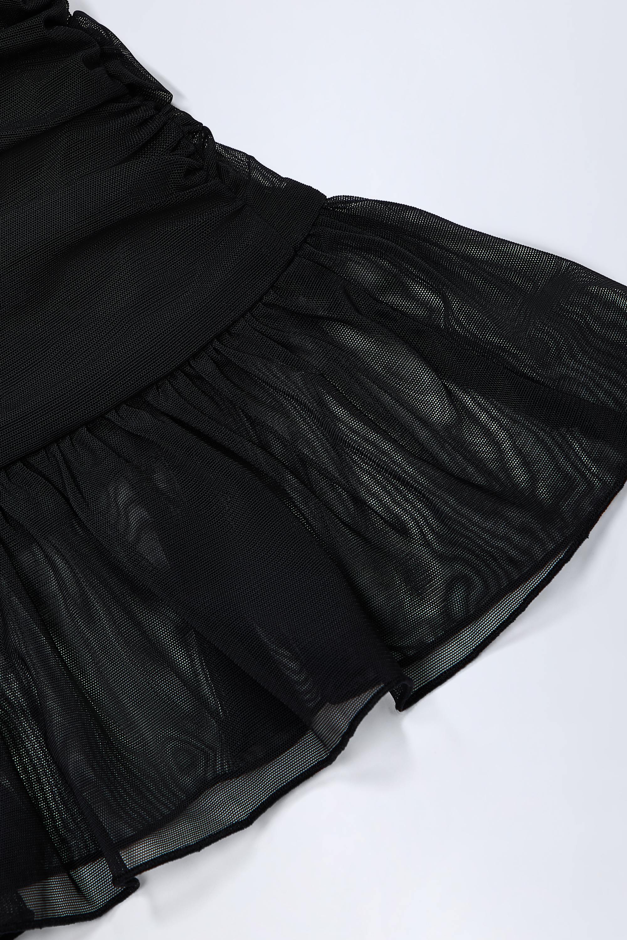 Hardware-Detail Ruffled Mid-Rise Mini Skirt in Black - Image 12