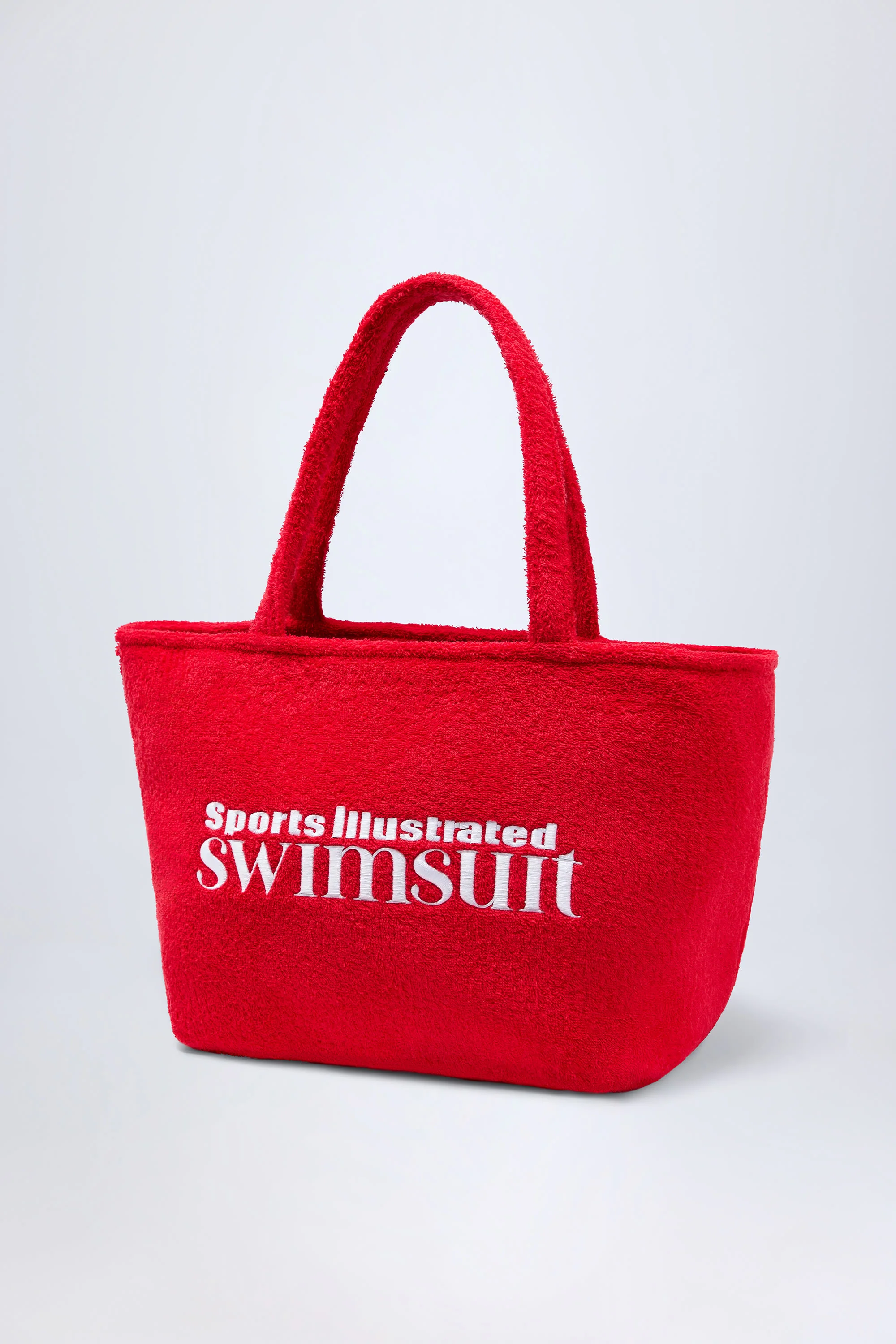 Towelling Tote Bag in Fiery Red - Image 3