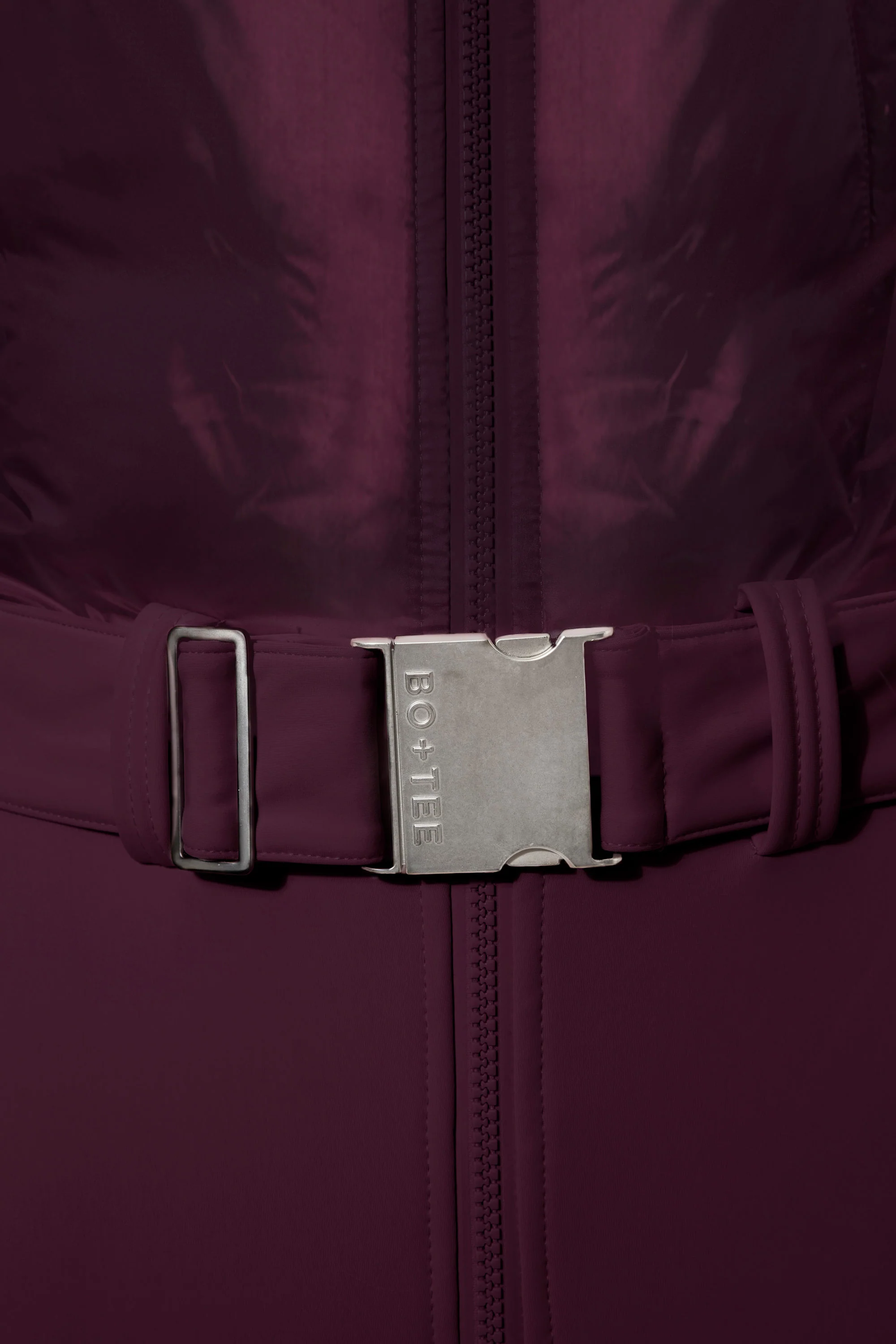 Waterproof Belted Layered Ski Suit in Burgundy - Image 6