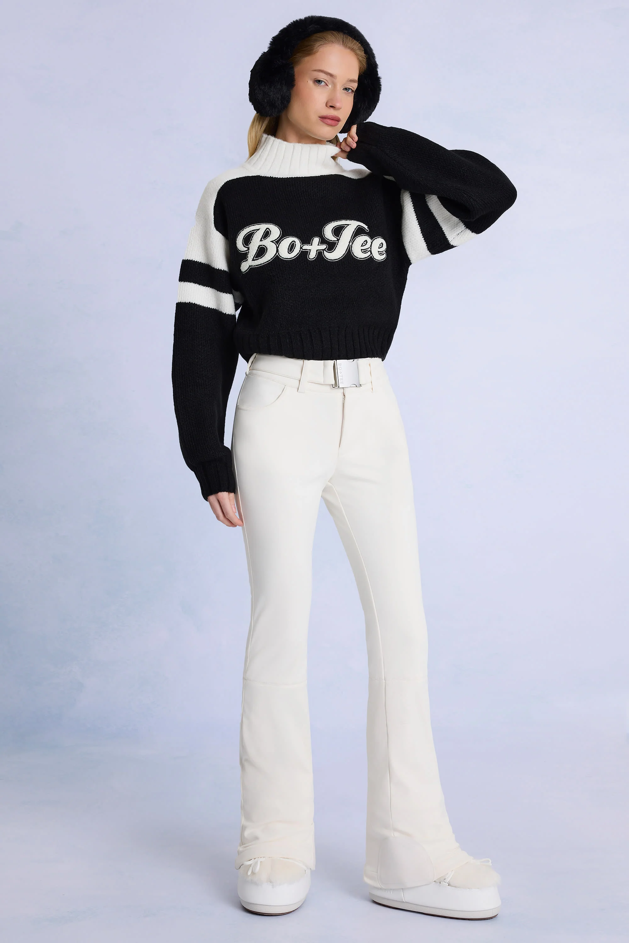 Waterproof Belted Ski Salopettes in Ice - Image 2