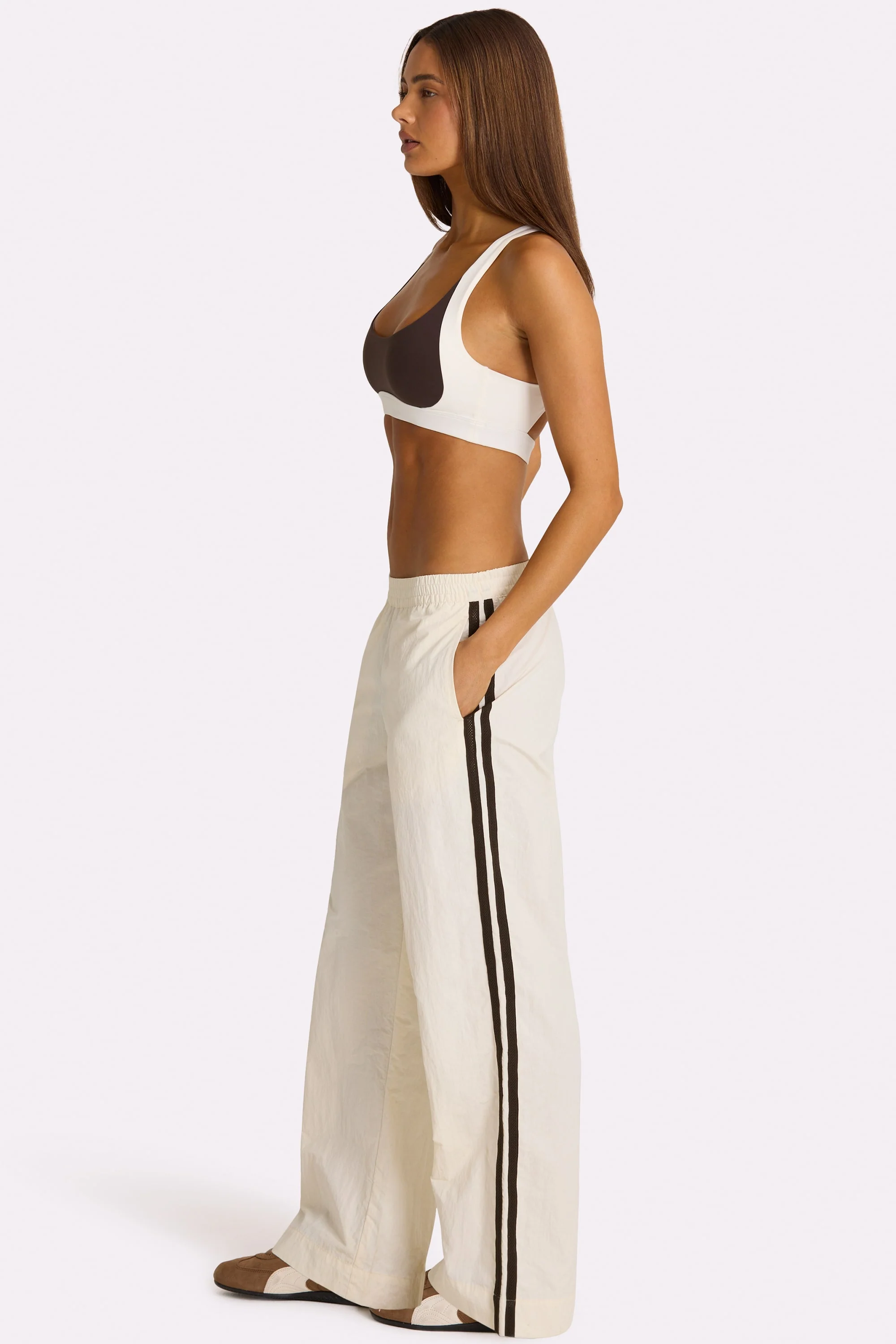 Woven Track Pants in Coconut - Image 3