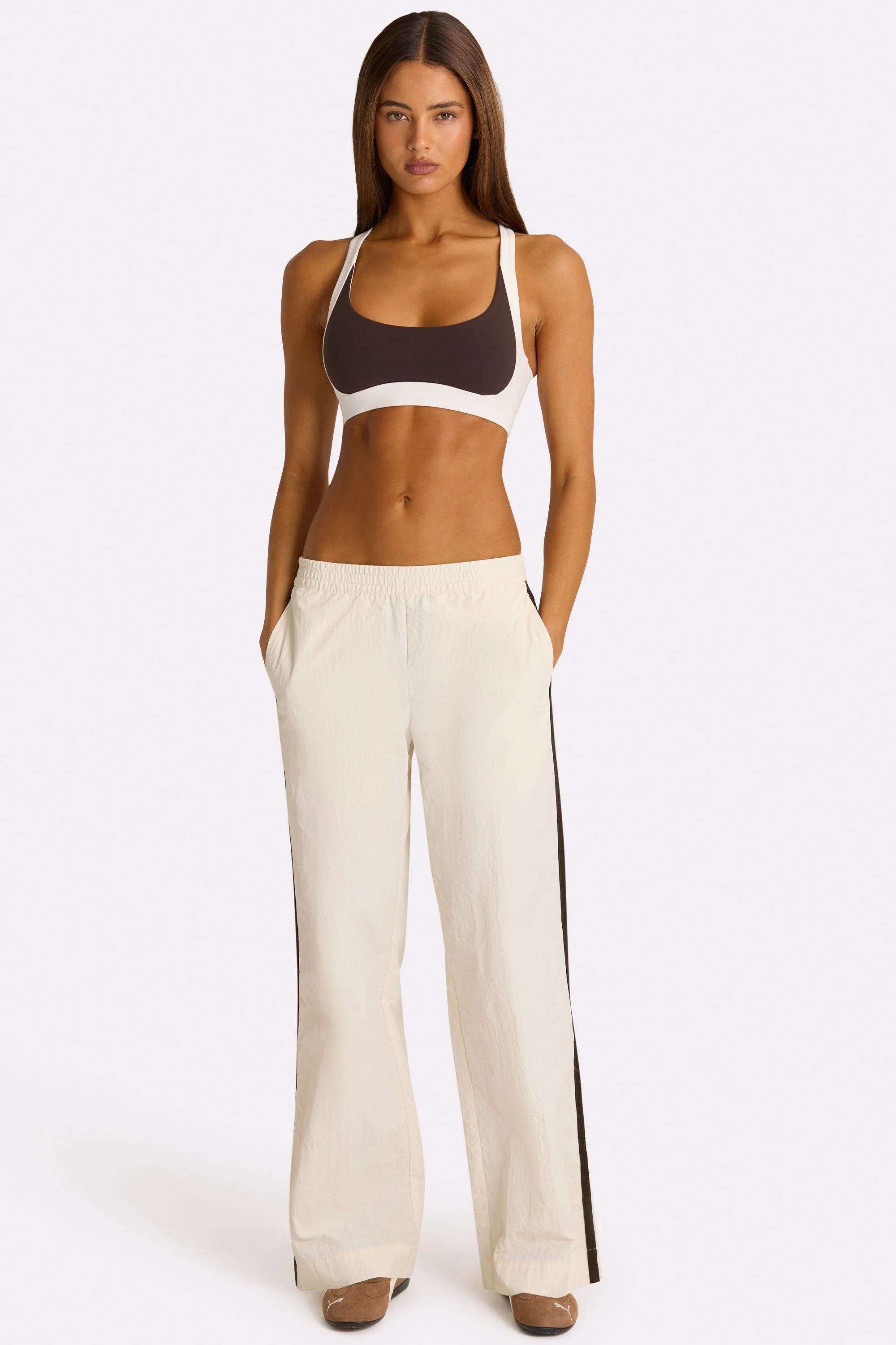 Woven Track Pants in Coconut - Image 5