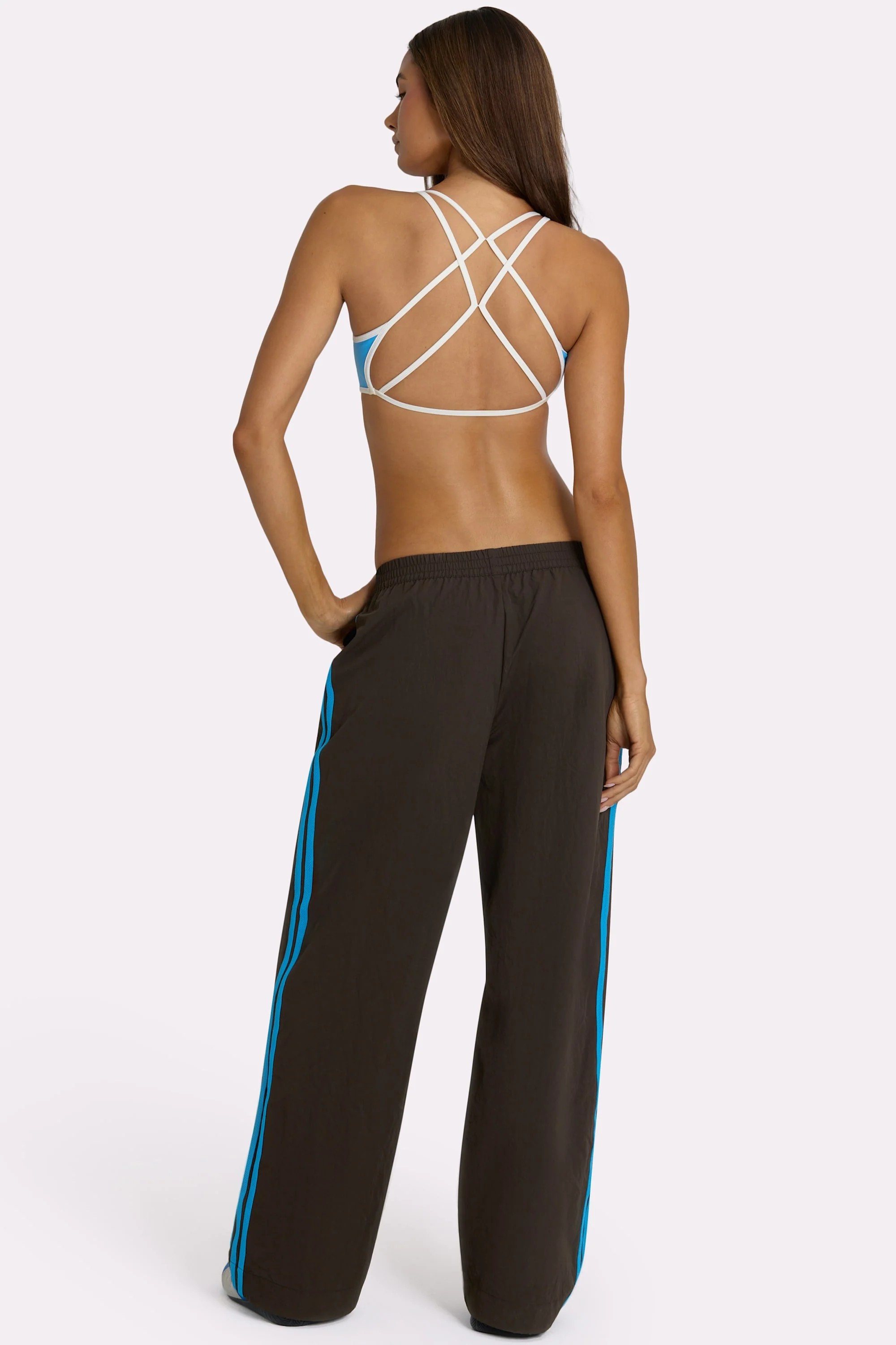 Woven Track Pants in Truffle - Image 2